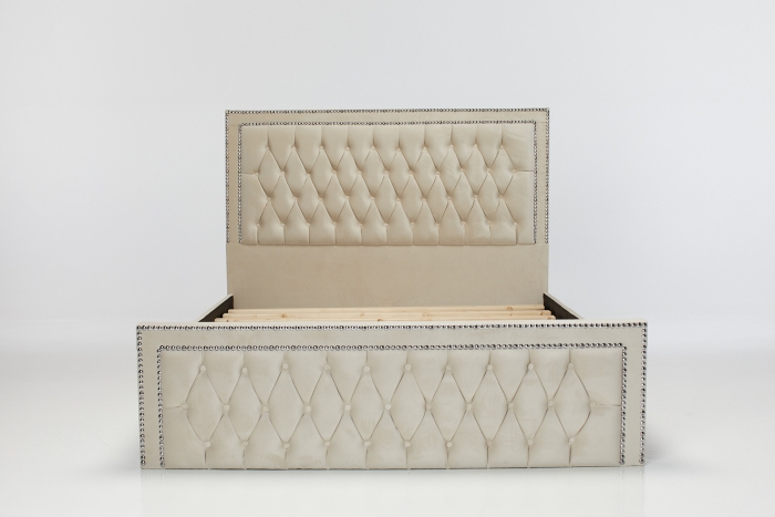 Anais Upholstered Bed - Cream Velvet