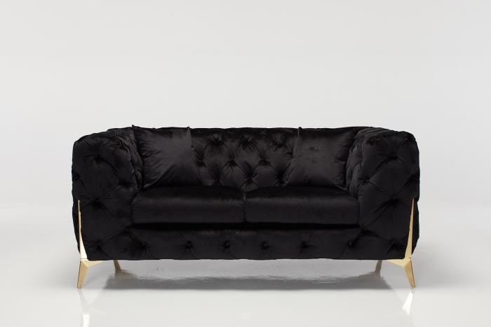 Annabelle 2.5 Seater Chesterfield Sofa - Black Velvet