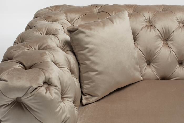Annabelle Modern Chesterfield Sofa - Mink Velvet