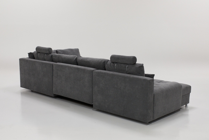 Aspen Large U Shaped Sleeper Corner Sofa - Anthracite Fabric