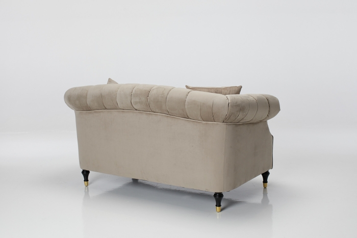 Carmen 2 Seater Chesterfield Sofa - Mink Velvet