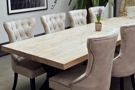 Enjoy your meals on a modern and sleek dining table & chairs set by Now Furniture