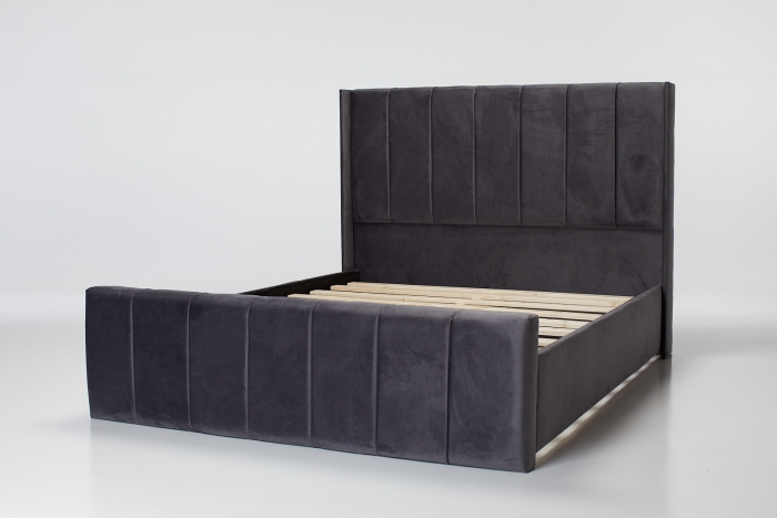 Dion Upholstered Bed - Steel Velvet
