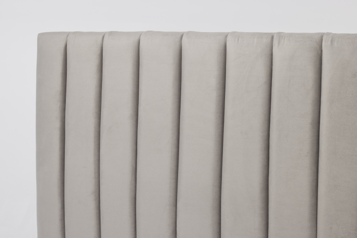 Aimee Upholstered Bed - Plush Silver Velvet