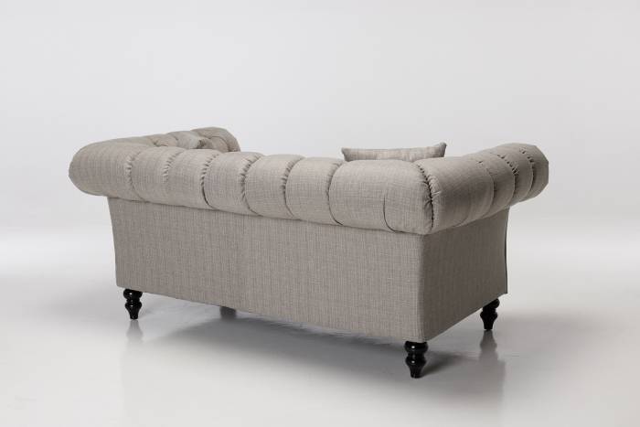 Charlotte - 2 Seater Classic Chesterfield Sofa, Grey Fabric