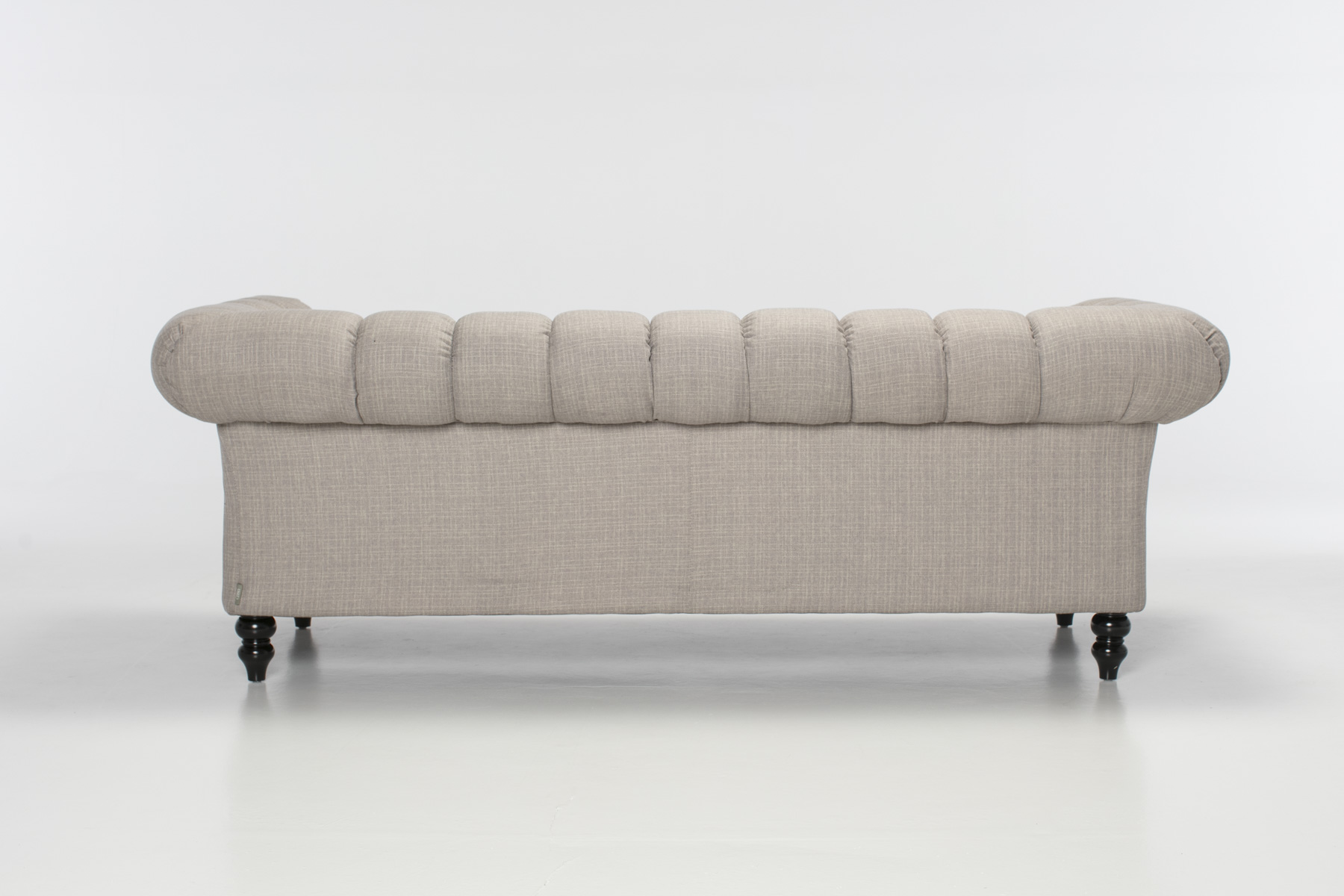 Charlotte 3 Seater Sofa - Classic 3 Seater Chesterfield Sofa, Grey Fabric