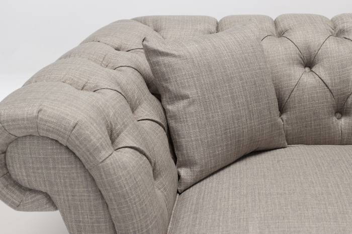 Charlotte - Classic Chesterfield Sofa, Grey Fabric