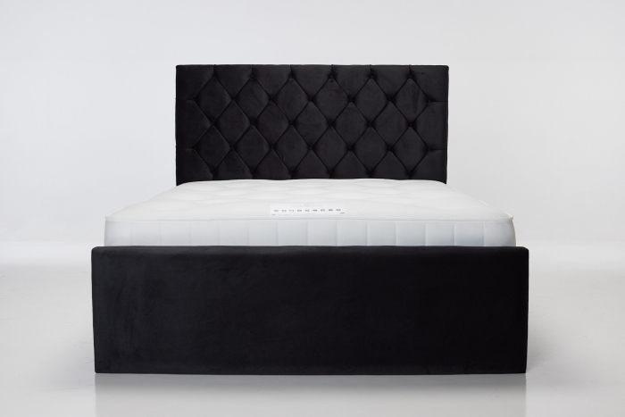 Lea Upholstered Bed - Black Velvet