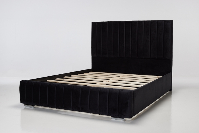 Aimee Upholstered Bed - Black Velvet