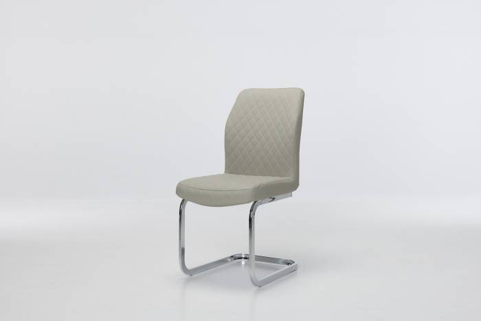Cavezzo - Dove Grey Cantilever Dining Chairs with Chrome Base