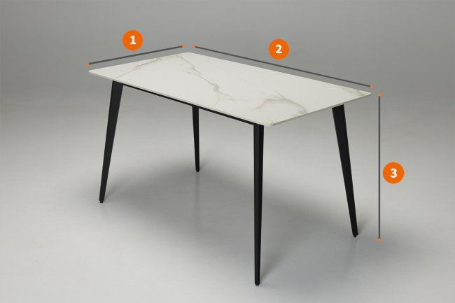 Immi 1.3m Stone Dining Table Measurements