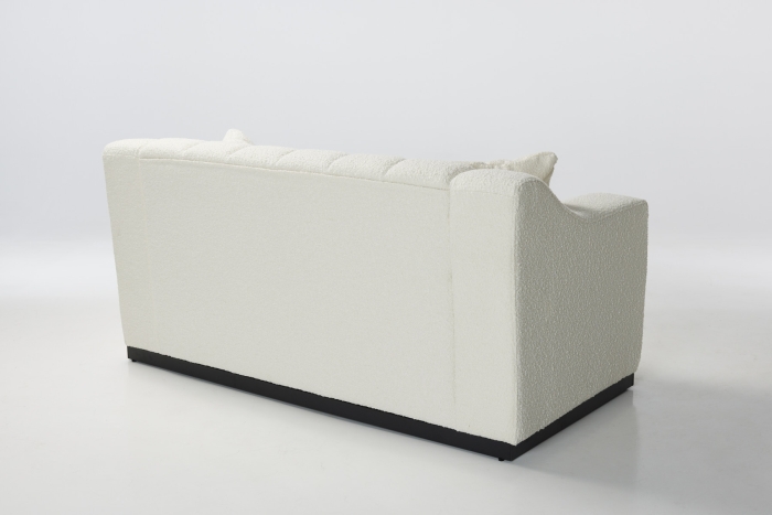 Imogen 2 Seat Modern White Sofa - Teddy Boucle Fabric