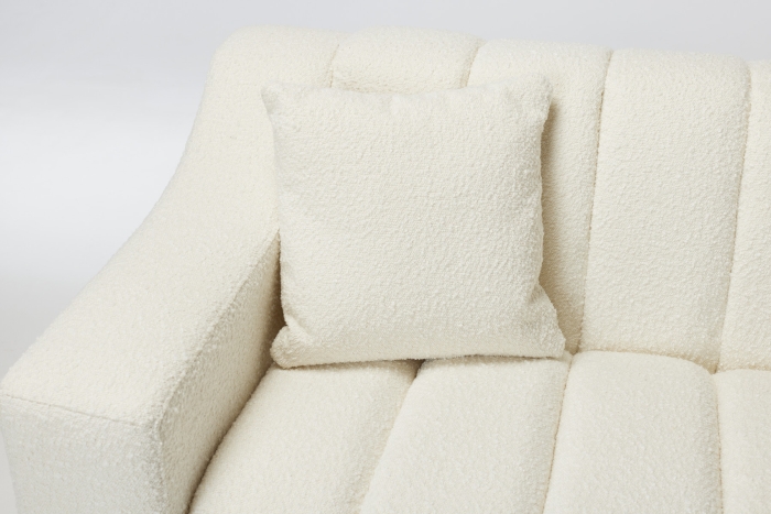 Imogen Modern White Sofa - Teddy Boucle Fabric