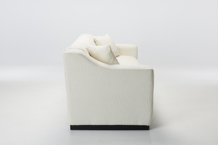 Imogen Modern White Sofa - Teddy Boucle Fabric