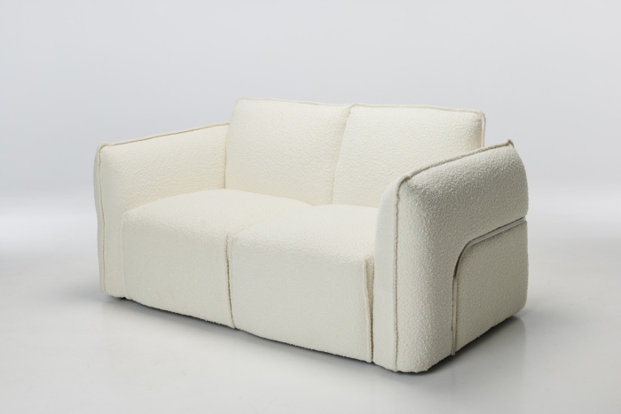 Montana 2 Seat Modern Boucle Sofa - Teddy White