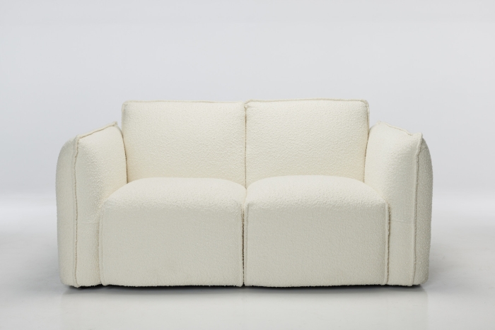 Montana 2 Seat Modern Boucle Sofa - Teddy White