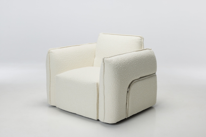 Montana Modern Boucle Armchair - Teddy White