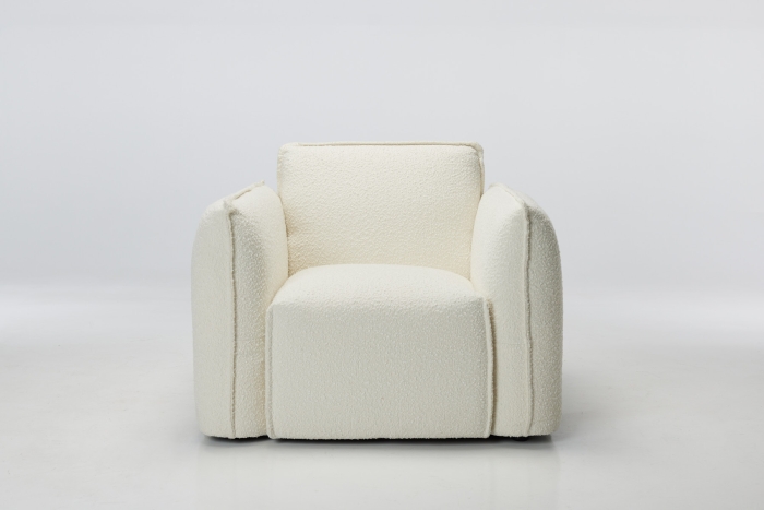 Montana Modern Boucle Armchair - Teddy White