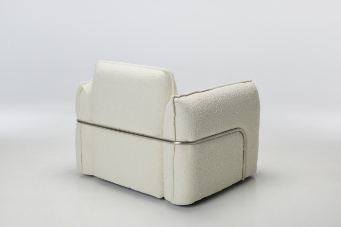 Montana Modern Boucle Armchair - Teddy White