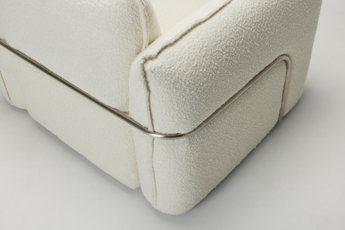 Montana Modern Boucle Armchair - Teddy White