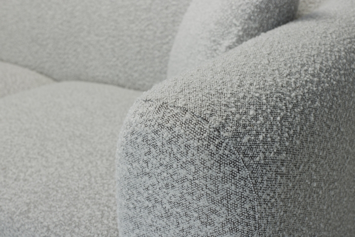 Vermont Modern Sofa - Grey Mist Teddy Boucle Fabric