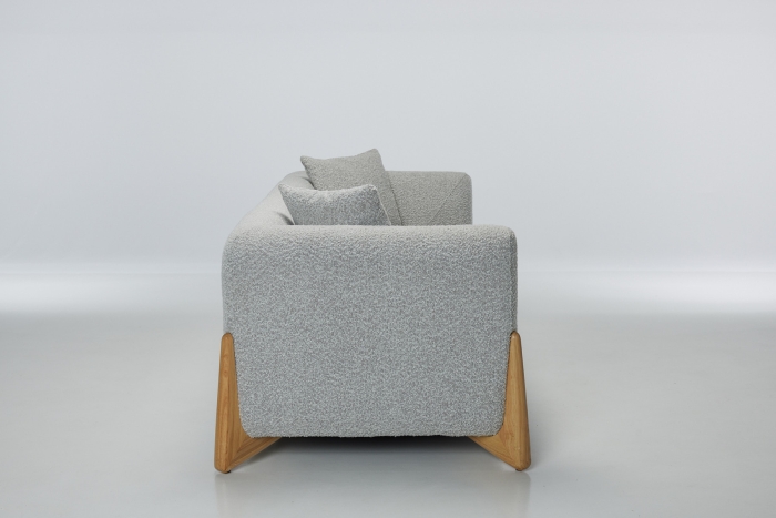 Vermont Modern Sofa - Grey Mist Teddy Boucle Fabric