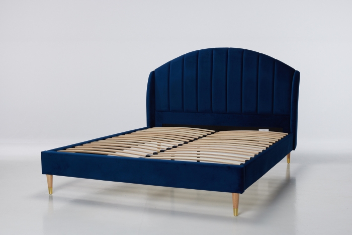 Gigi Upholstered Bed -Royal Blue Velvet