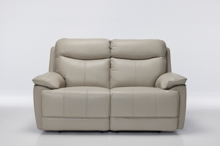 Belmont Power Recliner Premium Leather 2 Seat Sofa - Putty