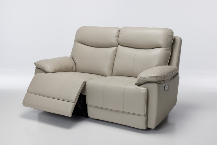 Belmont Power Recliner Premium Leather 2 Seat Sofa - Putty