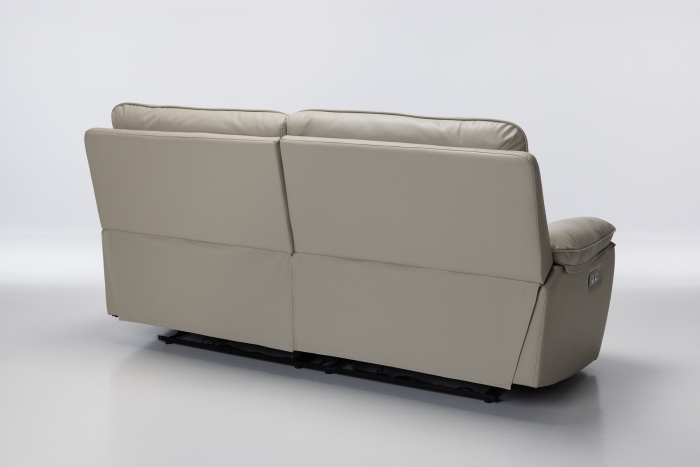 Belmont Power Recliner Premium Leather 3 Seat Sofa - Putty