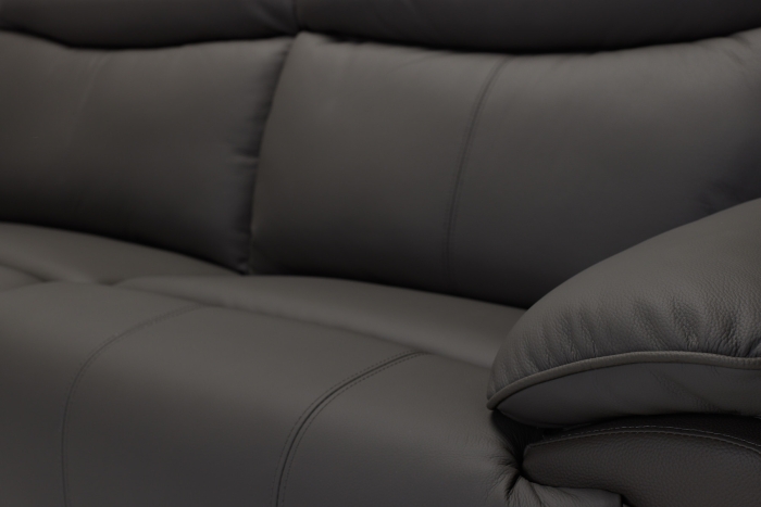 Belmont Power Recliner Premium Leather Sofa - Ash Grey