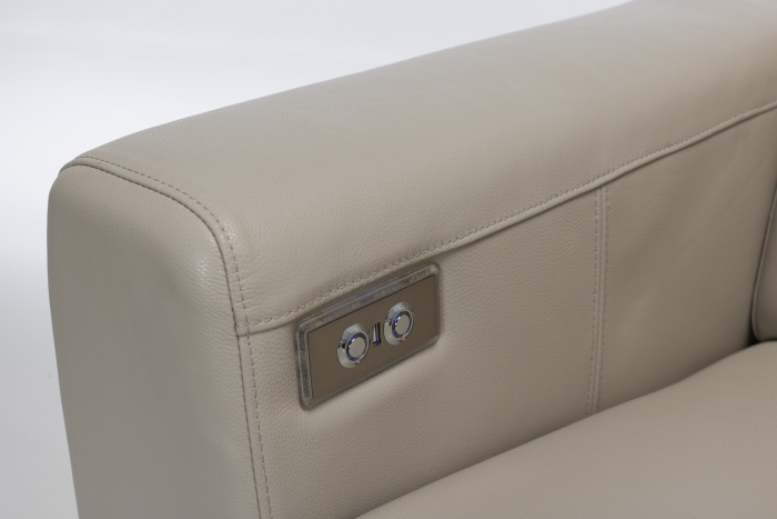 Denver Electric Recliner Premium Leather Sofa - Putty