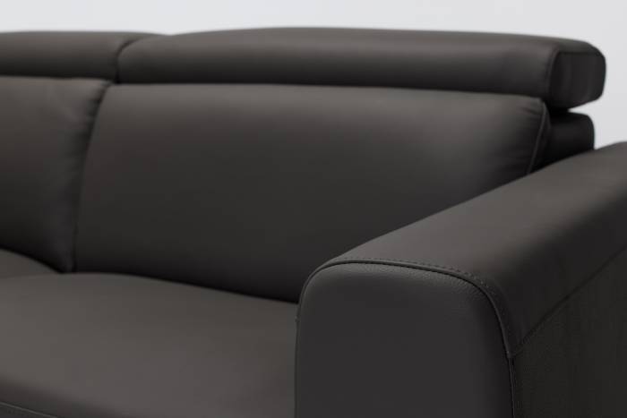 Denver Electric Recliner Premium Leather Sofa - Ash Grey
