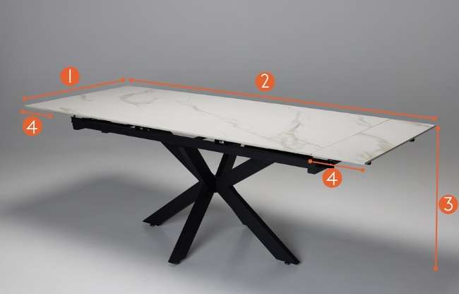 Siena Extendable Stone Dining Table Measurements