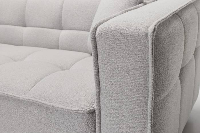 Arta - 3 Seater Modern Sofa, Chalk Grey Premium Linen