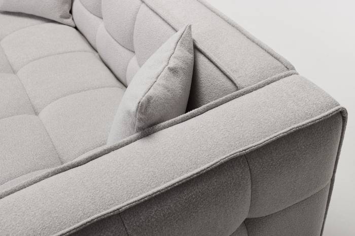 Arta - 3 Seater Modern Sofa, Chalk Grey Premium Linen
