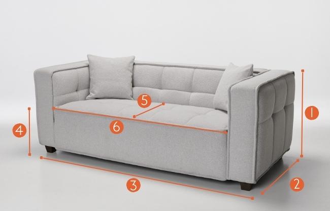 Arta 3 Seater Sofa Measurements