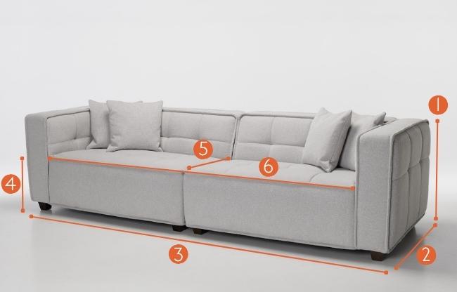 Arta 4.5 Seater Sofa Measurements