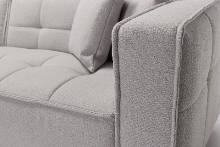 Arta - Large 4.5 Seater Modern Sofa, Chalk Grey Premium Linen