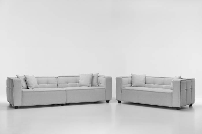 Arta - Modern Sofa Set, Chalk Grey Premium Linen