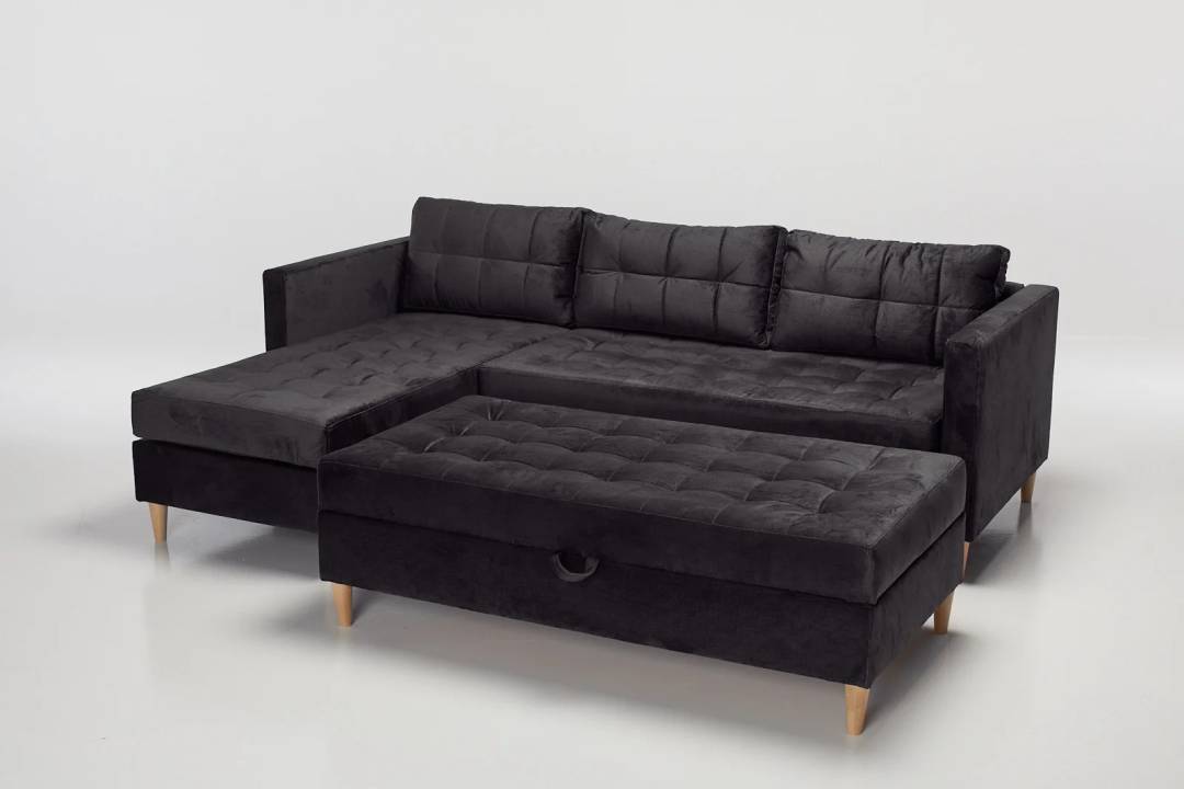 Newport Chaise Sofa Bed with Storage Ottoman