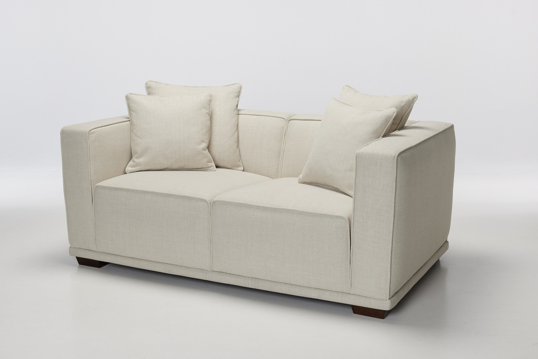 Porto - Large 2.5 Seater Luxury Modern Sofa, Soft Cream Premium Linen