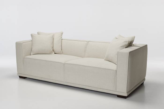 Porto - Large 3.5 Seater Luxury Modern Sofa, Soft Cream Premium Linen