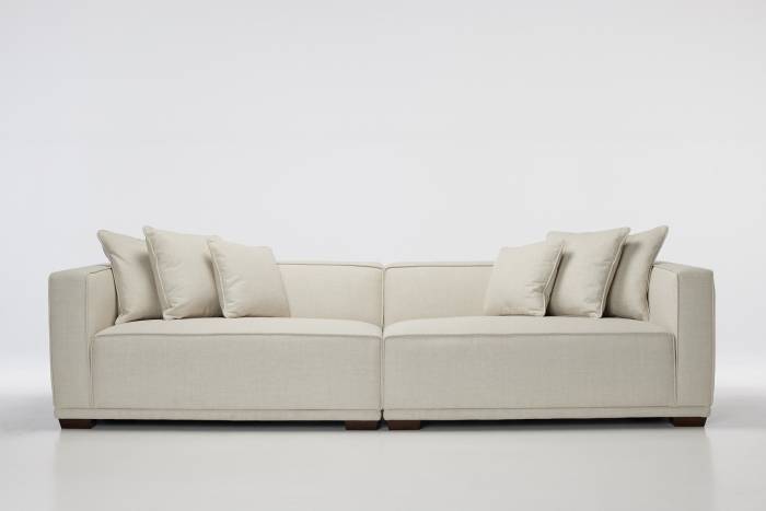 Porto - Extra Large 4.5 Seater Luxury Modern Sofa, Soft Cream Premium Linen