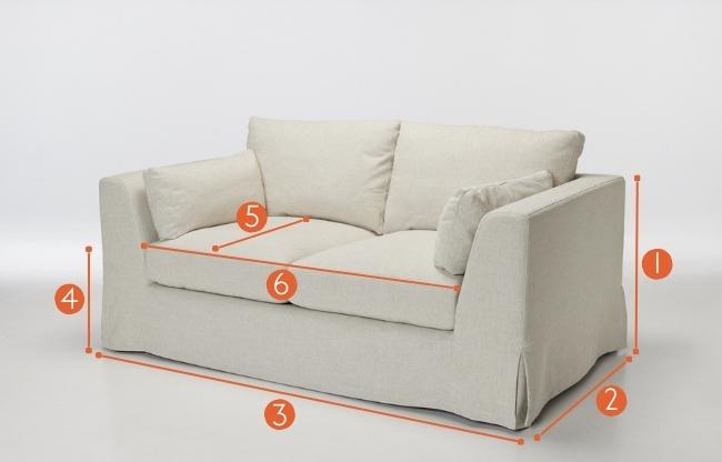Deia 2.5 Seater Sofa Measurements