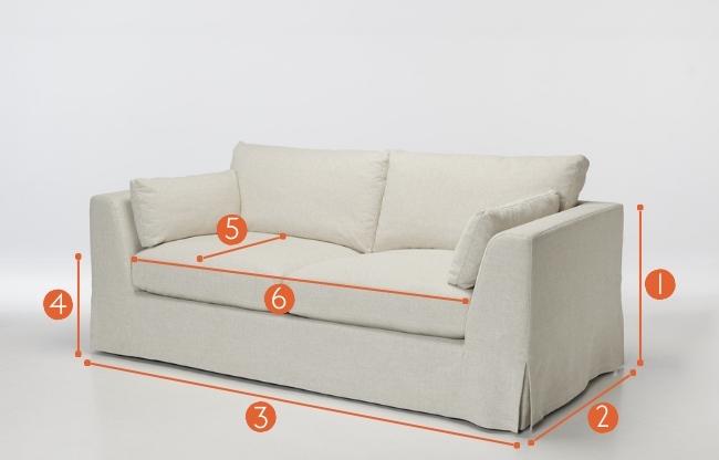 Deia 3 Seater Sofa Measurements