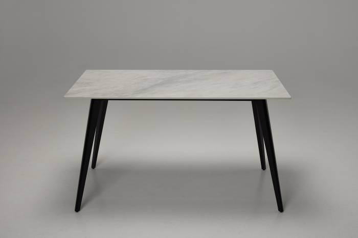 Immi - 1.3m Pacific Grey Stone Dining Table with Black Legs