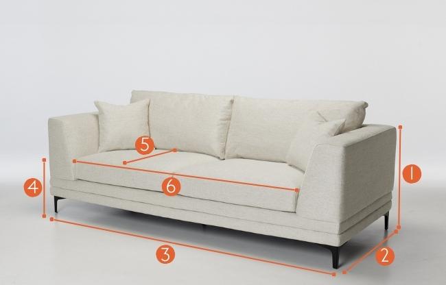 Lotti 3.5 Seater Sofa Measurements