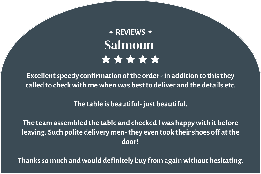 Dining Table 5 Star Review by Salmoun