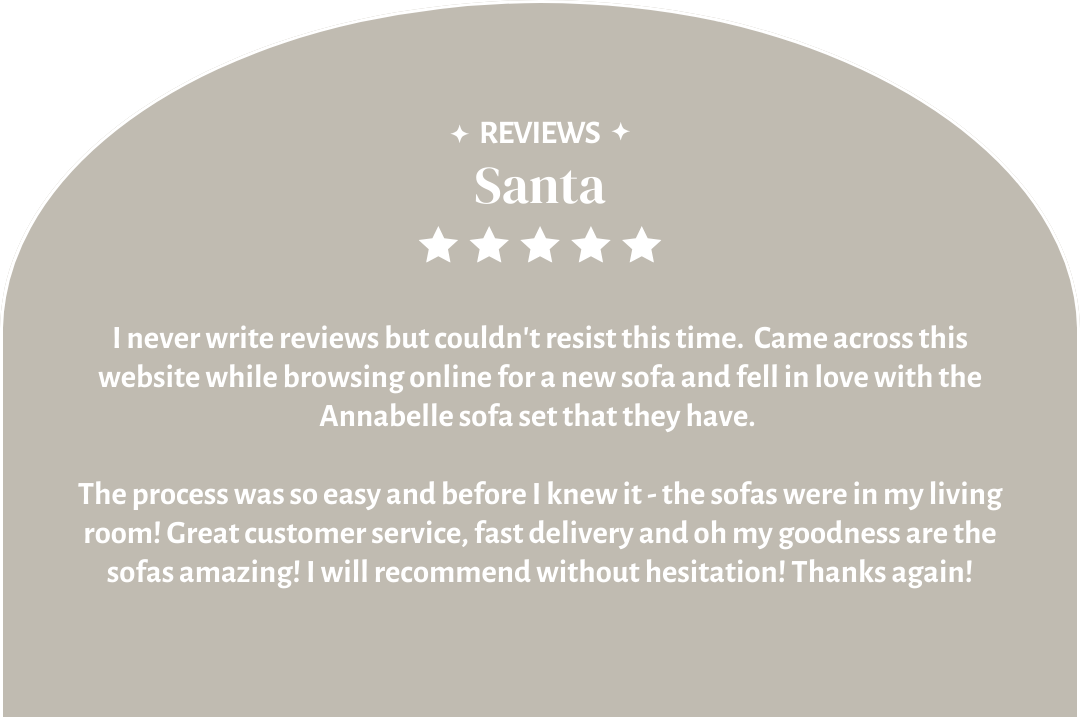 Sofa 5 Star Review by Santa